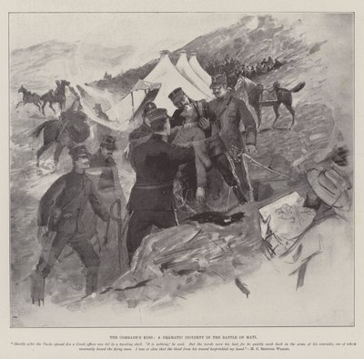 De Kus van de Kameraad, een Dramatisch Incident in de Slag bij Mati door Henry Charles Seppings Wright